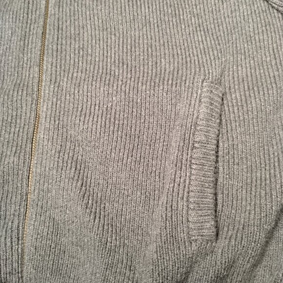 LL Bean Cardigan Sweater Men XXL Reg Gray Full Zip Up Mock Neck Classic Cotton - Picture 14 of 16